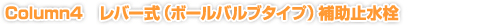 Column4　レバー式（ボールバルブタイプ）補助止水栓